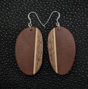 Mahogany Oval Dangle Earrings