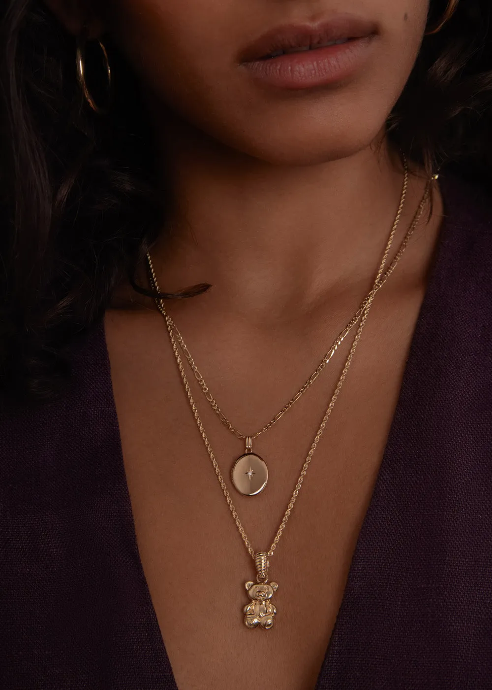 Maison Oval Locket Necklace Diamond