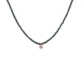Malachite gemstone With Diamond Eye - Necklace