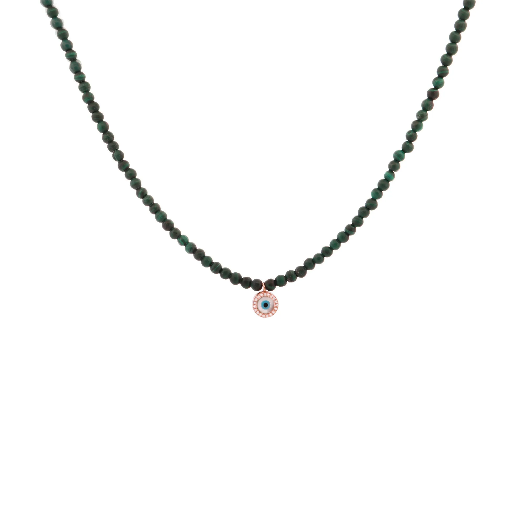 Malachite gemstone With Diamond Eye - Necklace