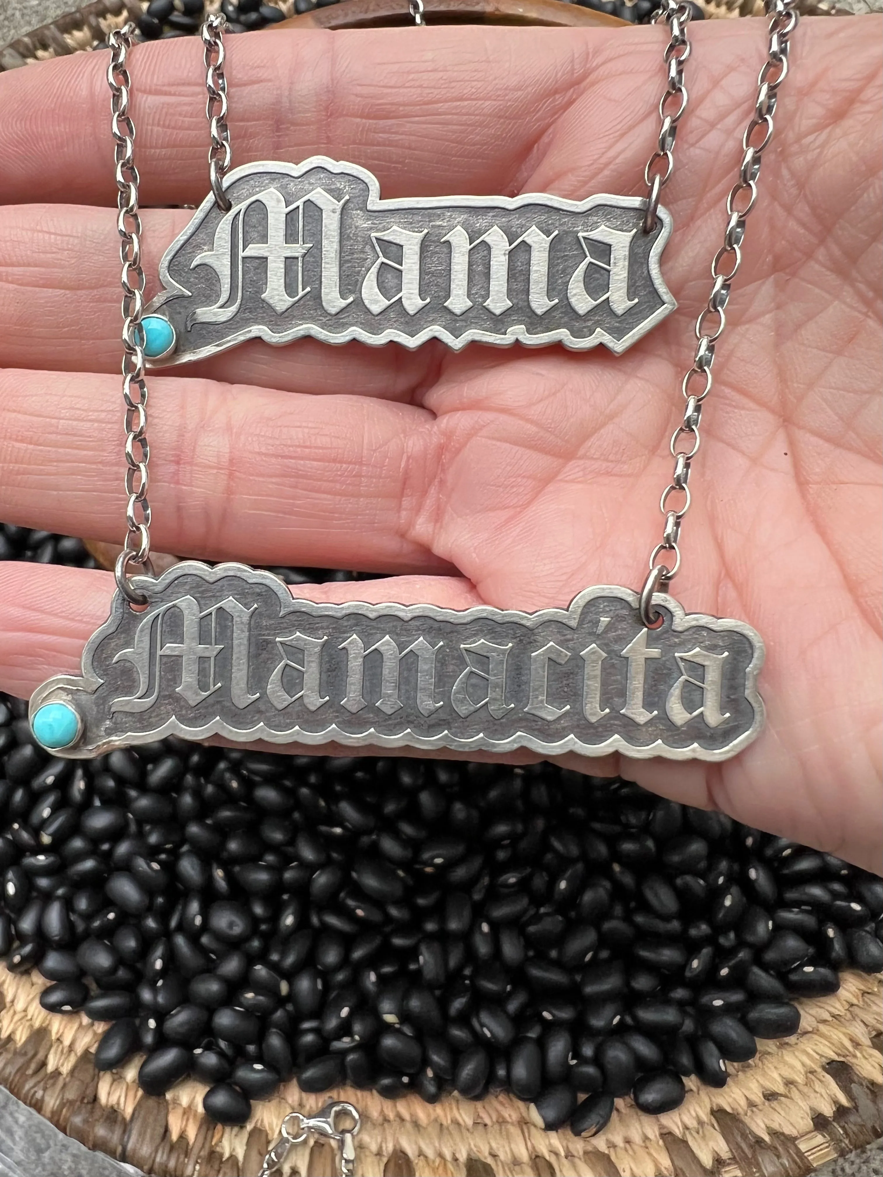 MAMACITA necklace nameplate 18” sterling silver