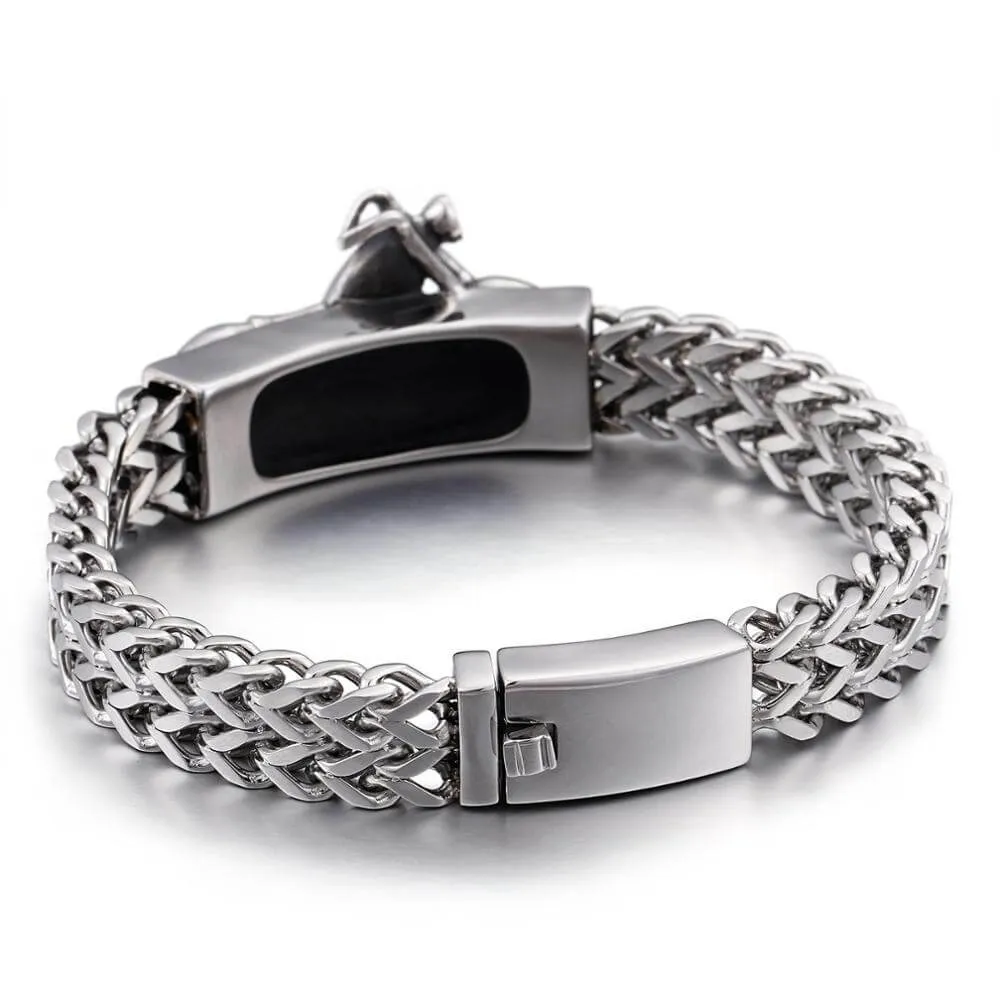 Men's Stainless Steel Retro Mesh Motorcycle Bracelet