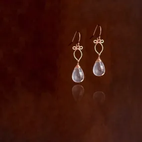 Michaela - Rose Quartz, 14k Rose Gold Filled Earrings