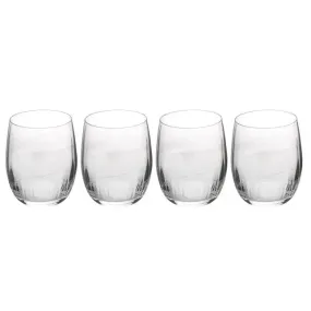 Mikasa Treviso 4-Piece Crystal Stemless Wine Glass Set, 350ml