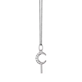 Mini Dream Moon Key Necklace with Sapphires