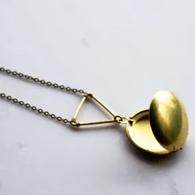 Modern Gold Triangle Geometric Locket