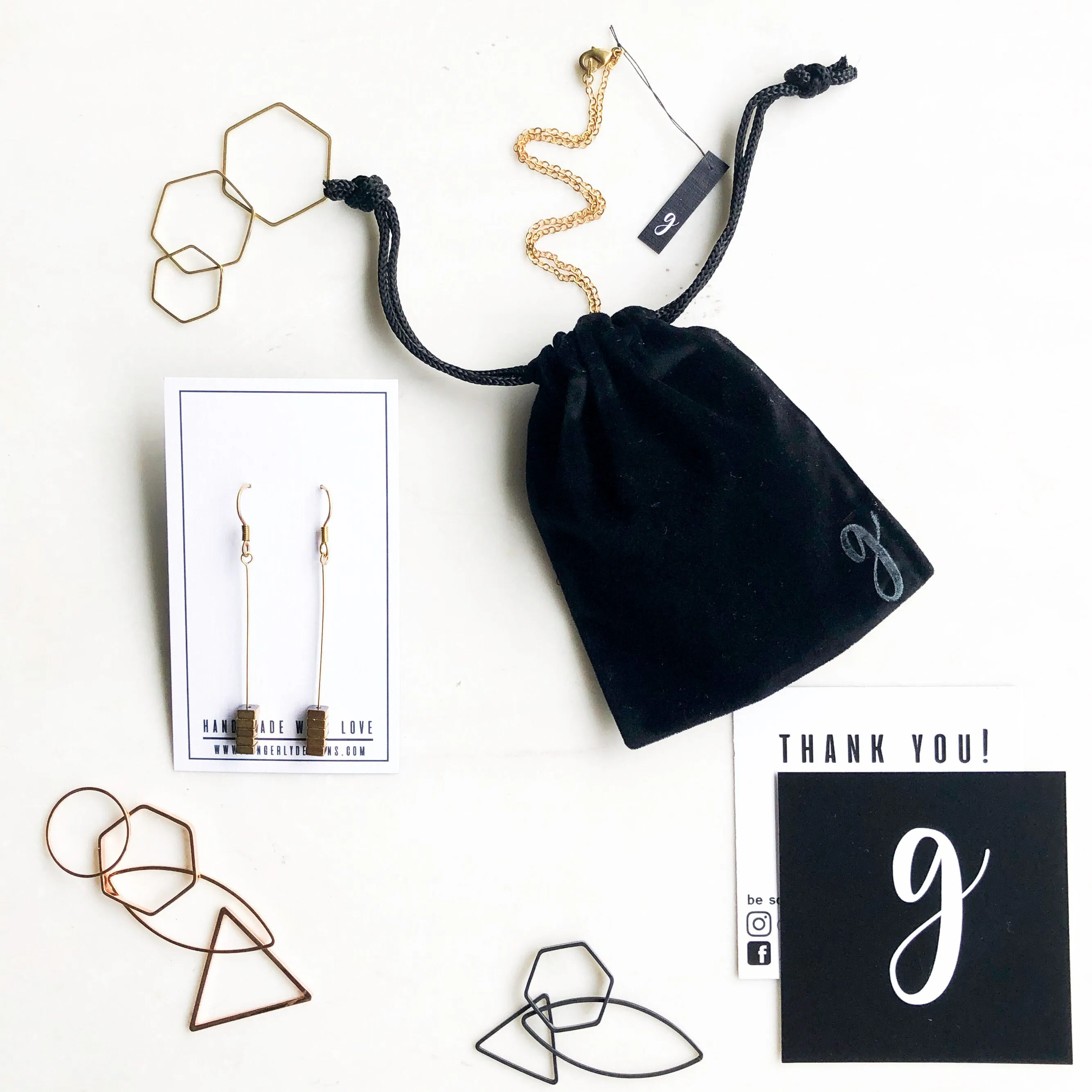 Modern Gold Triangle Geometric Locket