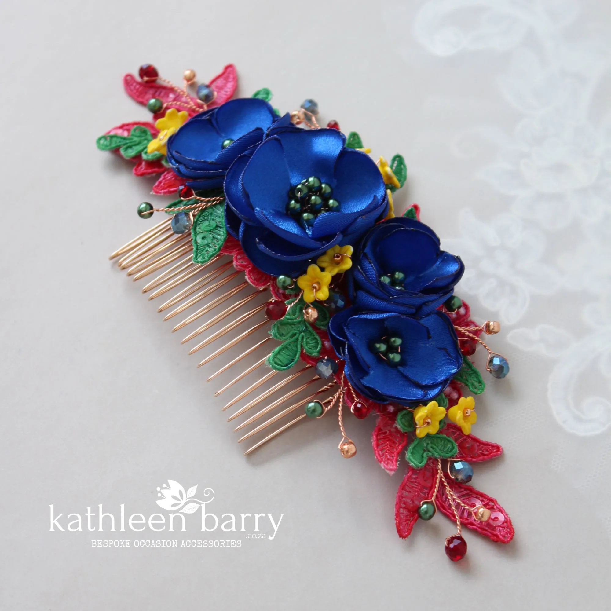 Molebo Traditional wedding floral hairpiece - Tsonga traditional Bride inspired - Custom colors to order