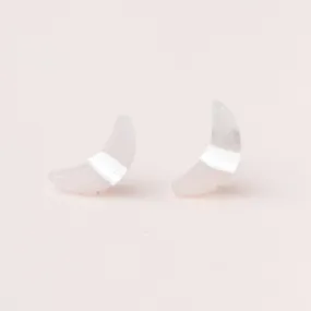 Moon Stud Rose Quartz/Silver