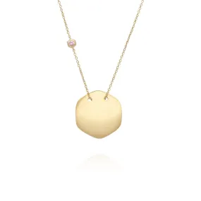 Morganit Gravur Halskette in Vergoldetem Sterling Silber