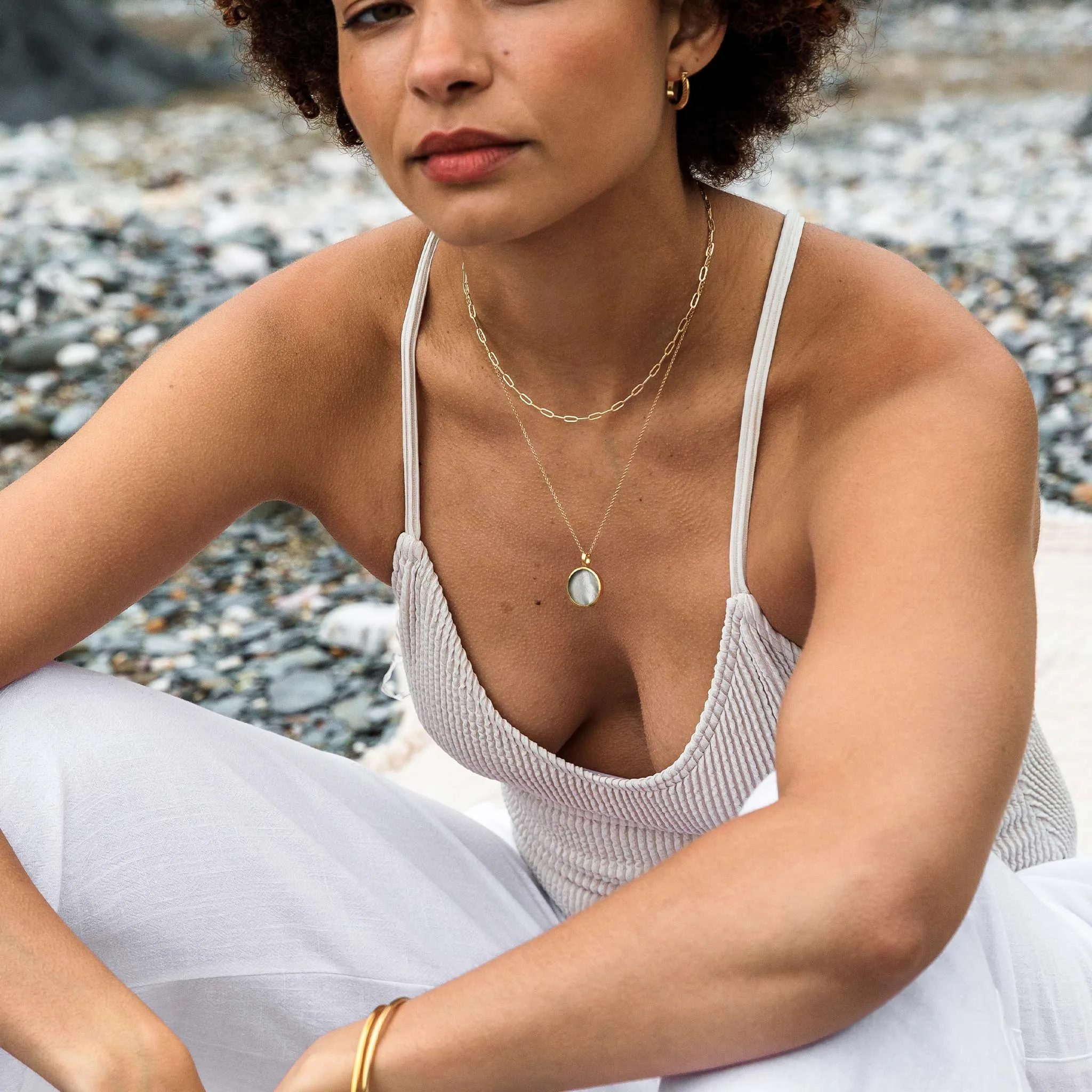 Mother of Pearl Porthole Necklace