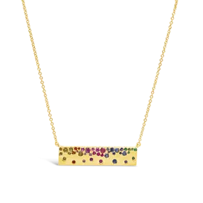 Multi-color Sapphire Bar Pendant