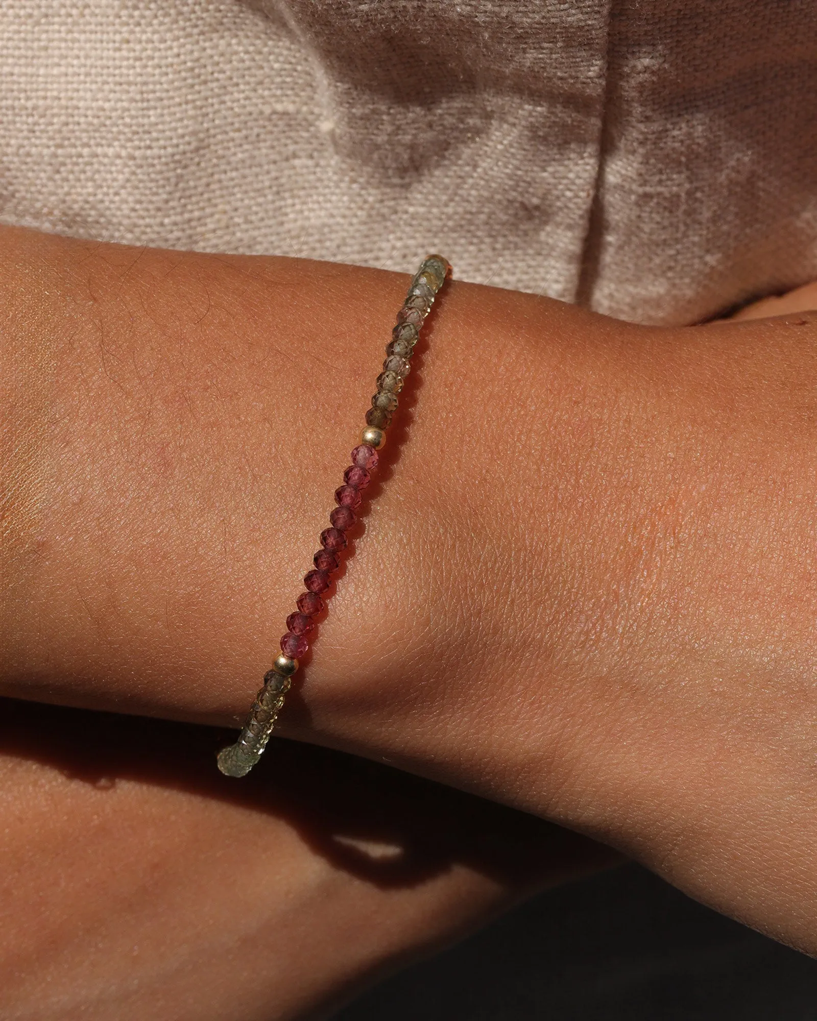 Multi Sapphire Beaded Bracelet | 2.5mm