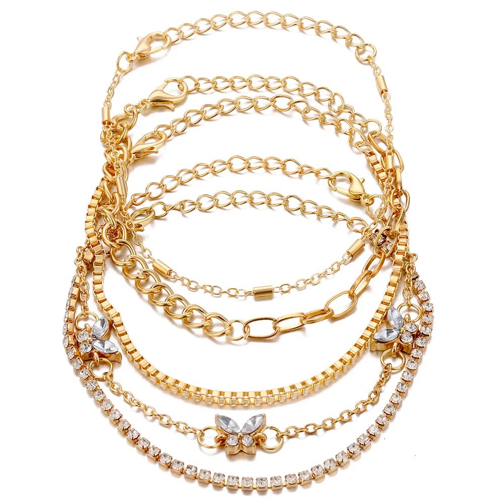 Multilayer Bracelet Simple Thick Chain Butterfly Lock Bracelet