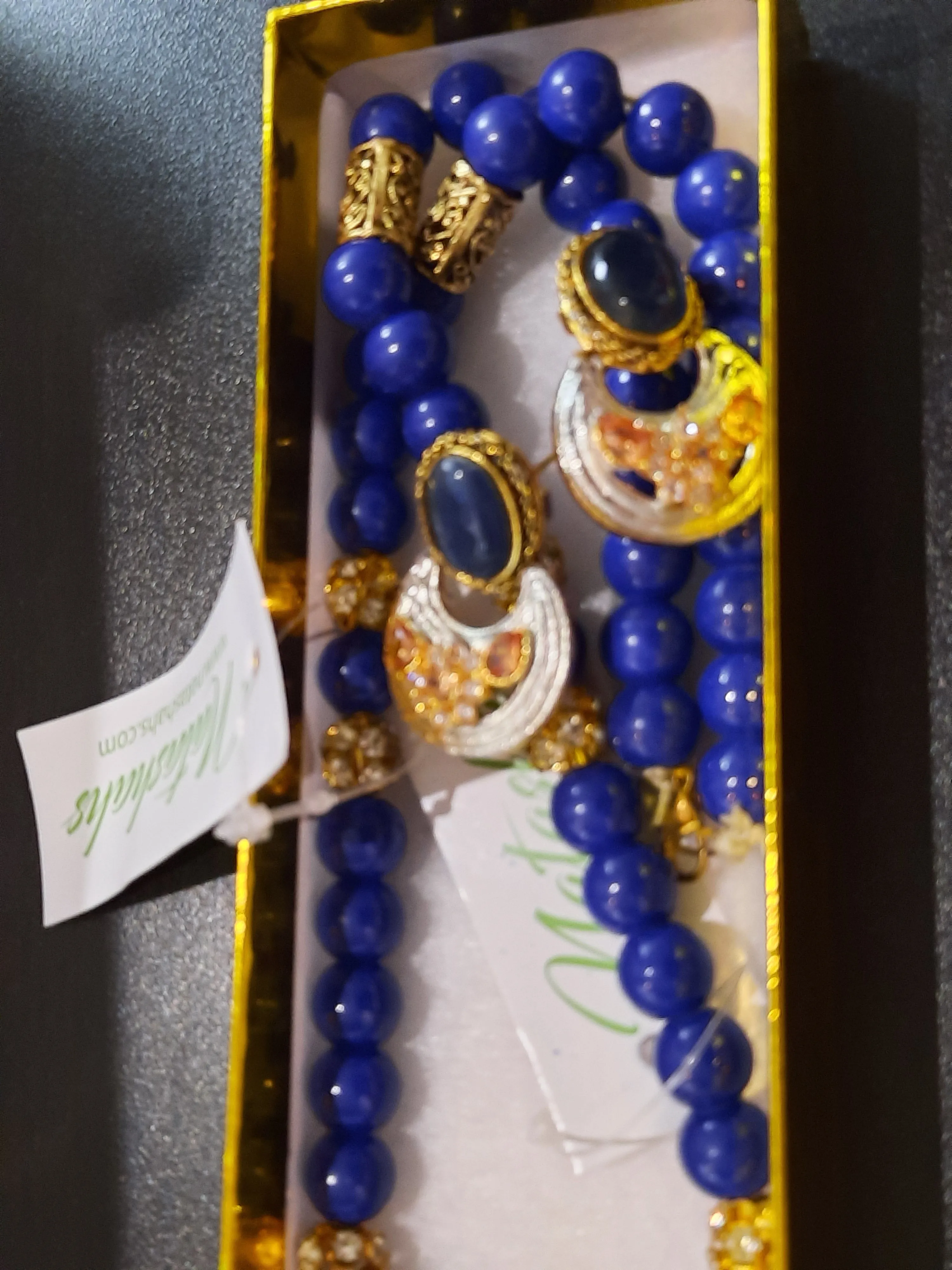 NATASHAHS BLUE STONES LOH-E-QURANI LOCKET - MAALA STYLE