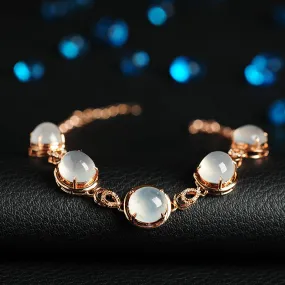 Natural Jade Bracelet Jadeite Gold Bracelet BT13