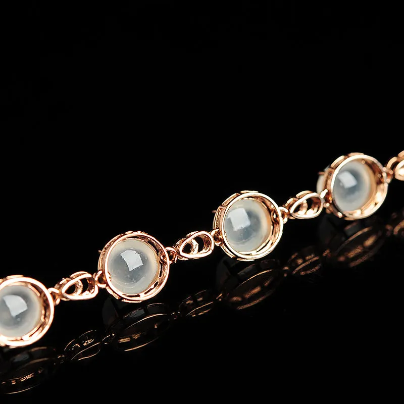Natural Jade Bracelet Jadeite Gold Bracelet BT13