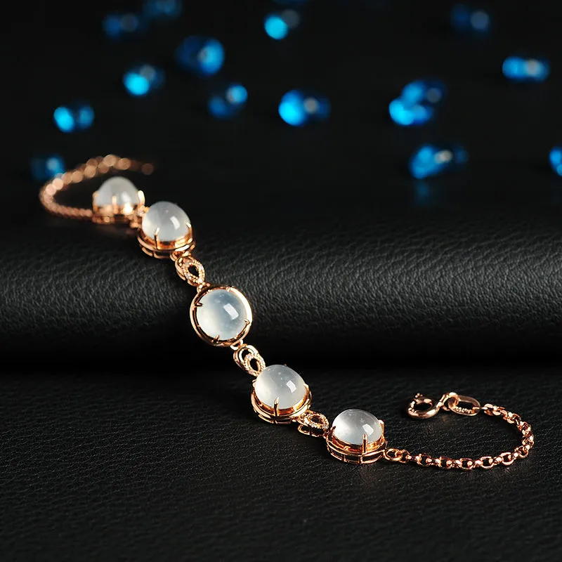 Natural Jade Bracelet Jadeite Gold Bracelet BT13