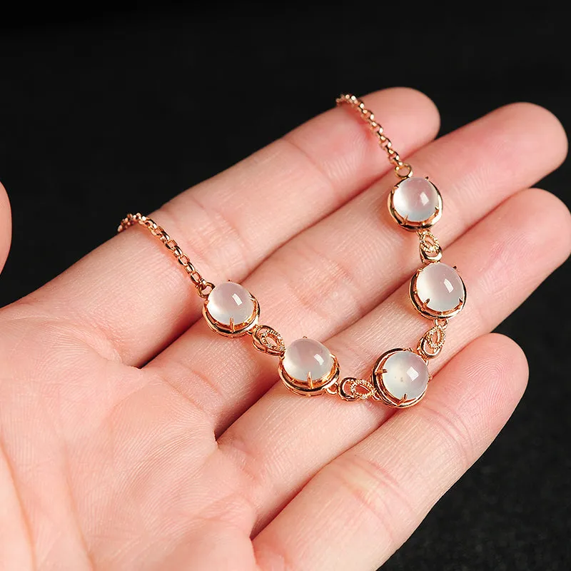 Natural Jade Bracelet Jadeite Gold Bracelet BT13