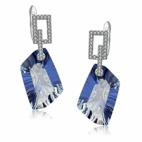 Natural Lolite Blue Mystic Quartz Drop Earrings - 42.40ct