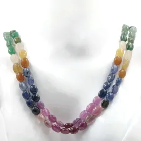 Natural Multi Color Sapphire Emerald and Ruby Necklace May BirthstoneJuly Birthstone September Birthstone SKU 6142720