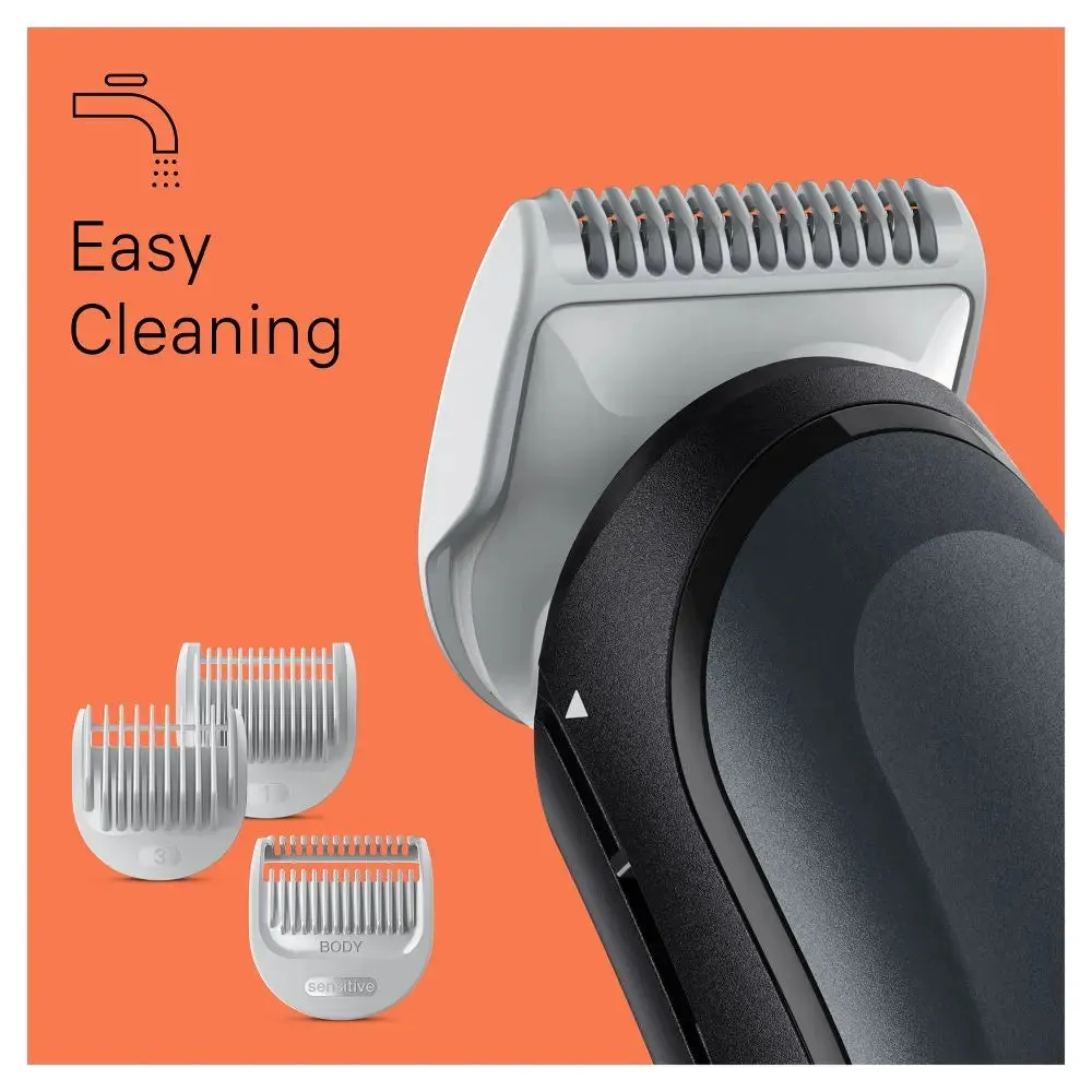 New - Braun Series 3 BG3340 Men's Rechargeable Body Groomer   2 Attachment Combs