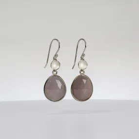 NEW! Medium Pod Earrings with Lavender Blue Quartz in Sterling Silver by Sarah Richardson