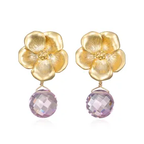 NEW!  Peony Earring-Pink Amethyst