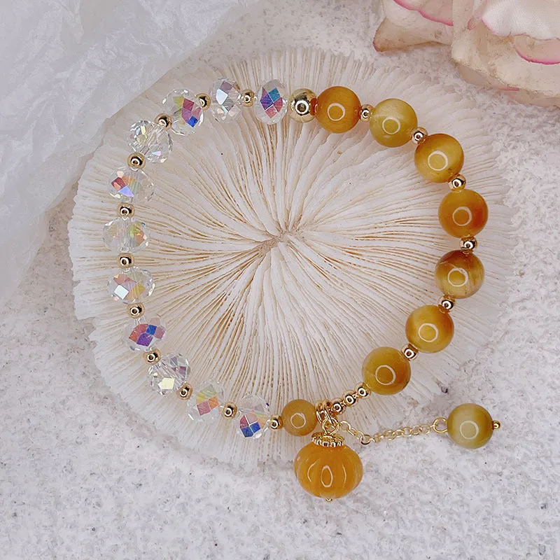 New Single Circle Tiger Eye Stone Bracelet Net Celebrity