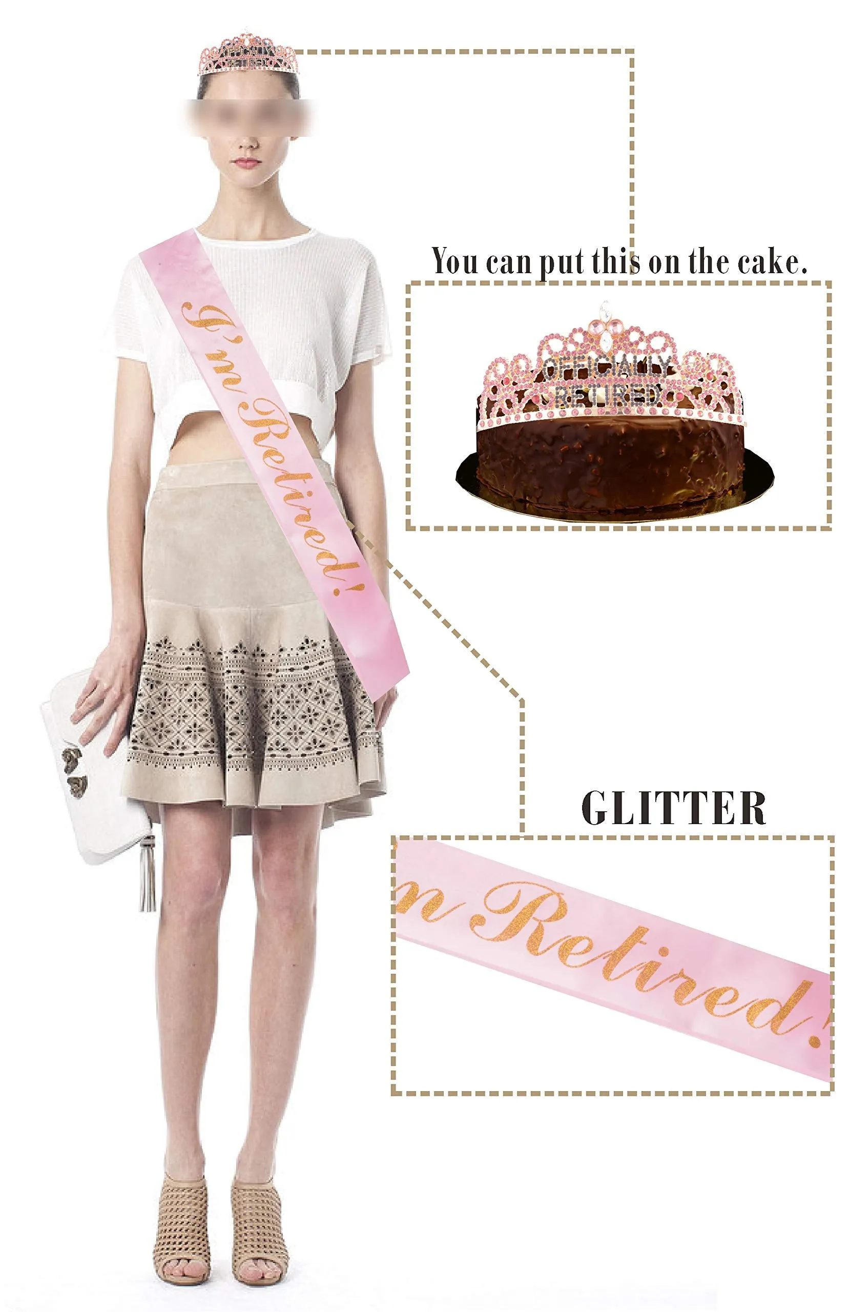 Officially Retired Retirement Party Set Pink, Officially Retired Tiara / Crown