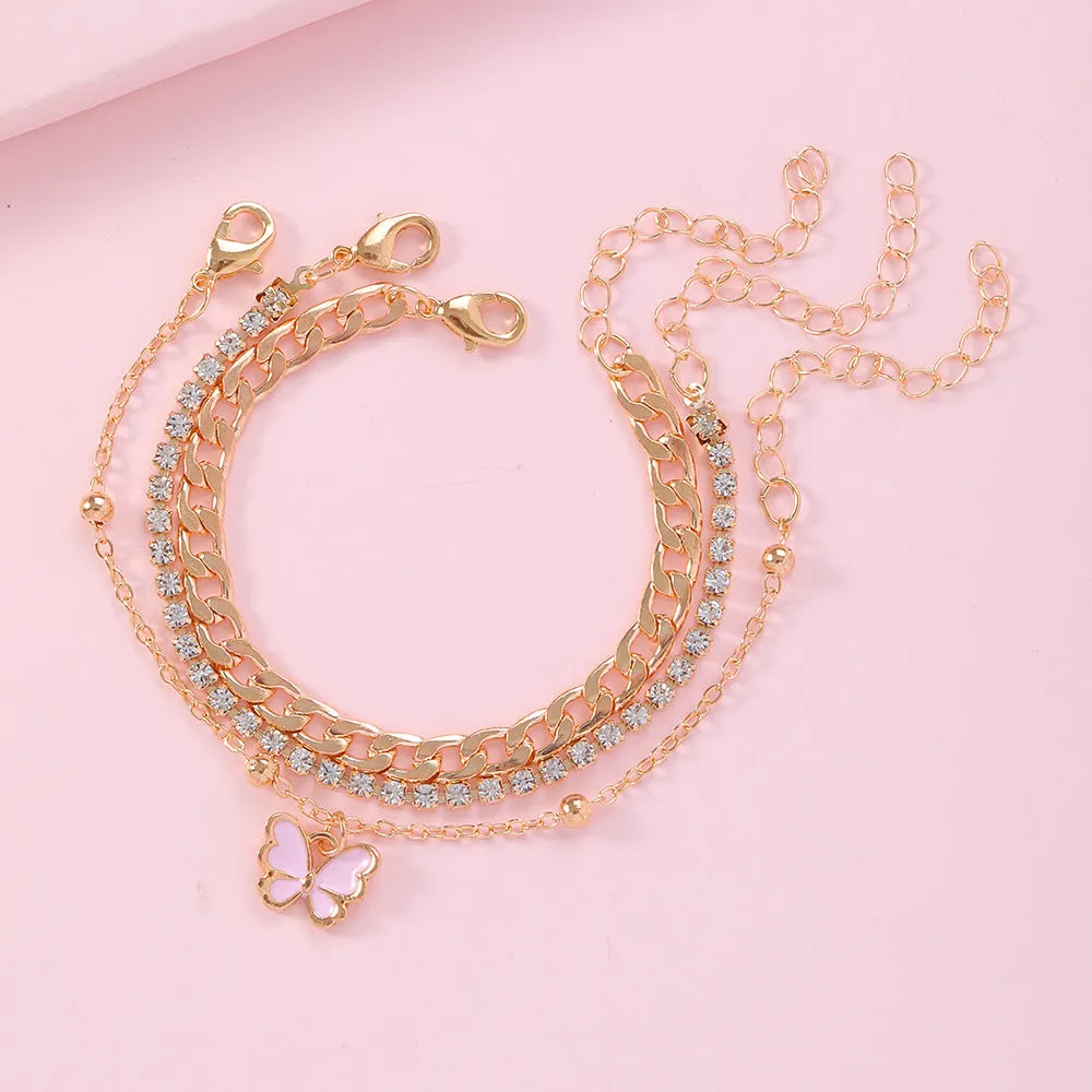 Oil Dripping Butterfly Bracelet Punk Suit Bracelet