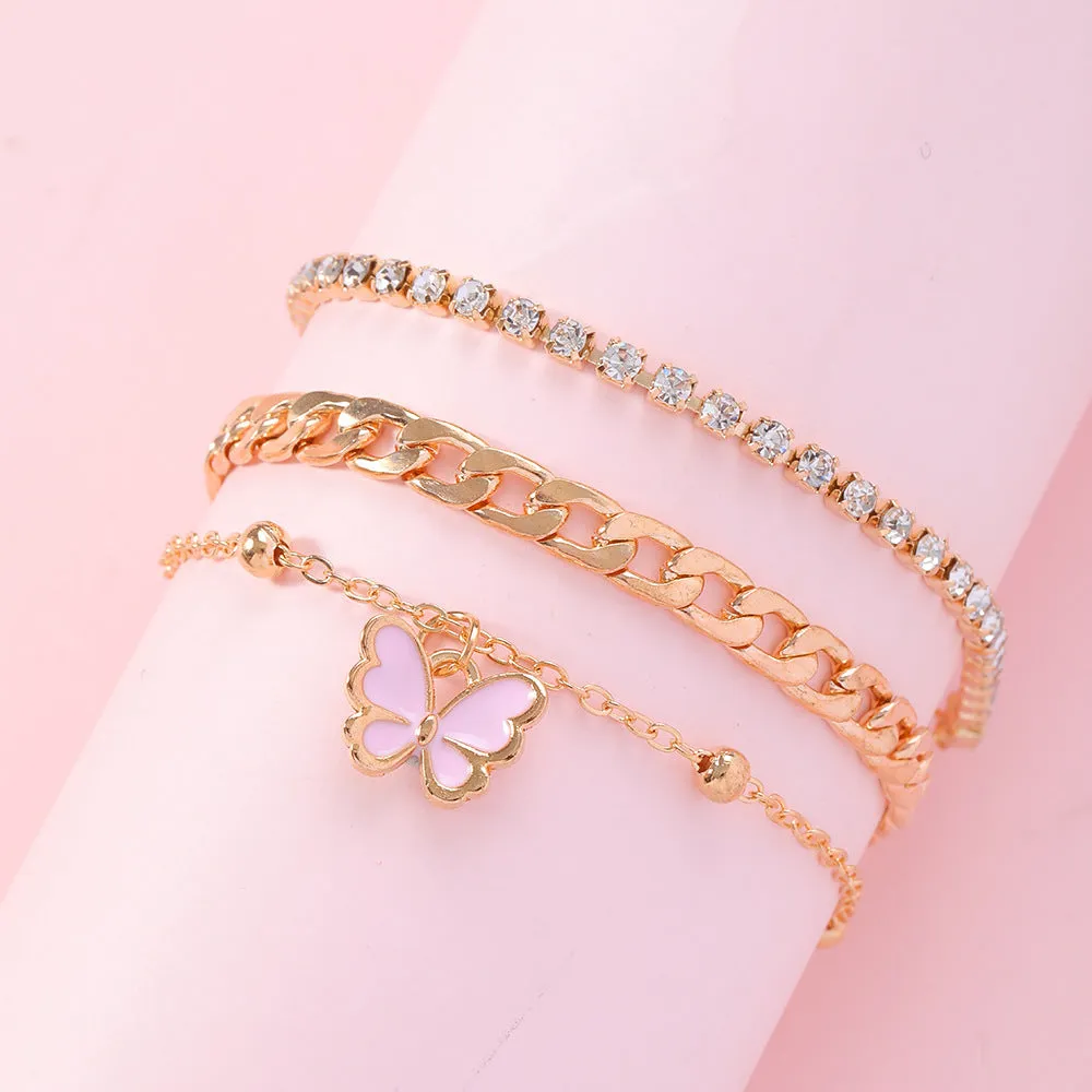 Oil Dripping Butterfly Bracelet Punk Suit Bracelet