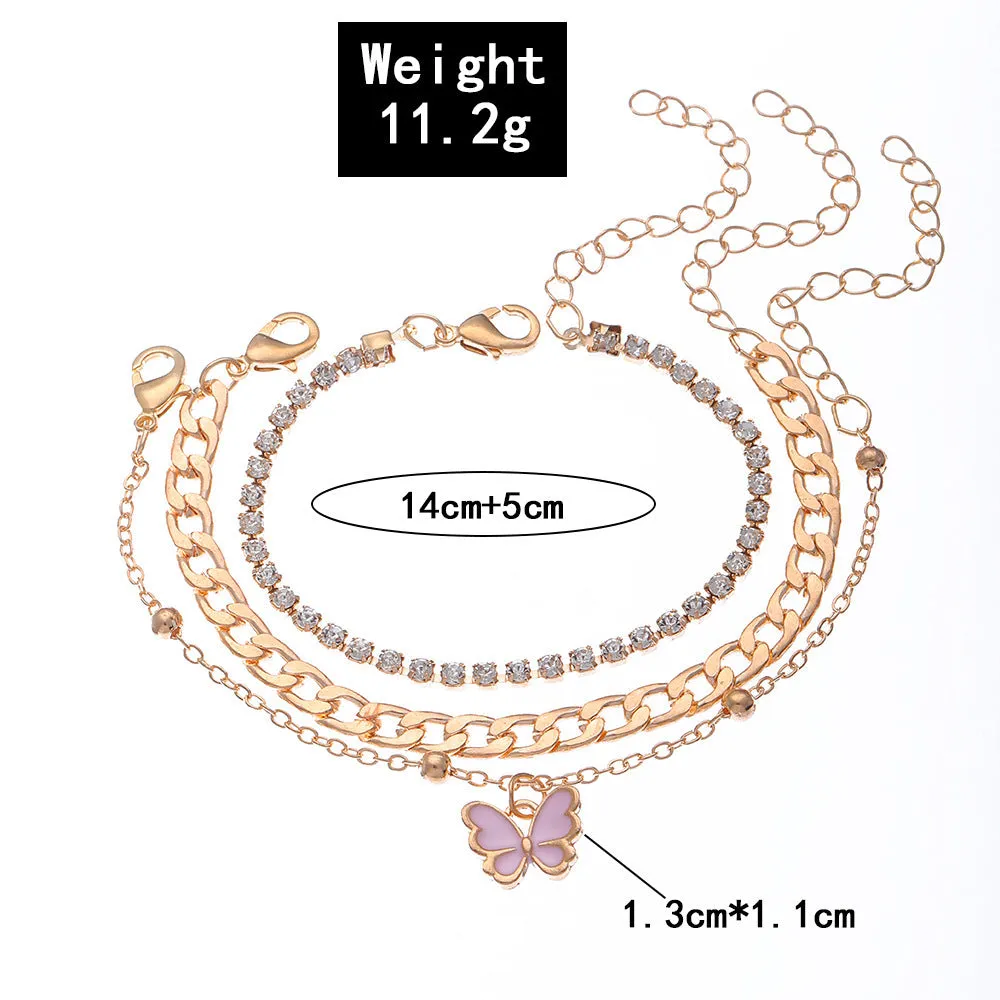 Oil Dripping Butterfly Bracelet Punk Suit Bracelet