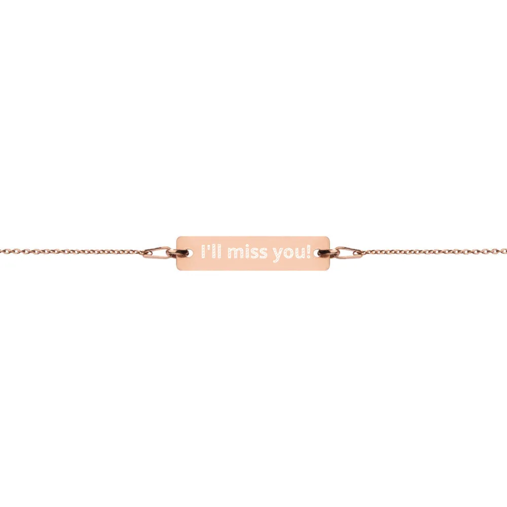 Oilfield Engraved Silver Bar Chain Bracelet (Write Your Own Message)