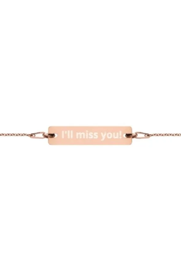Oilfield Engraved Silver Bar Chain Bracelet (Write Your Own Message)