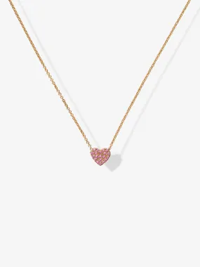 One Pink Sapphire Heart Necklace