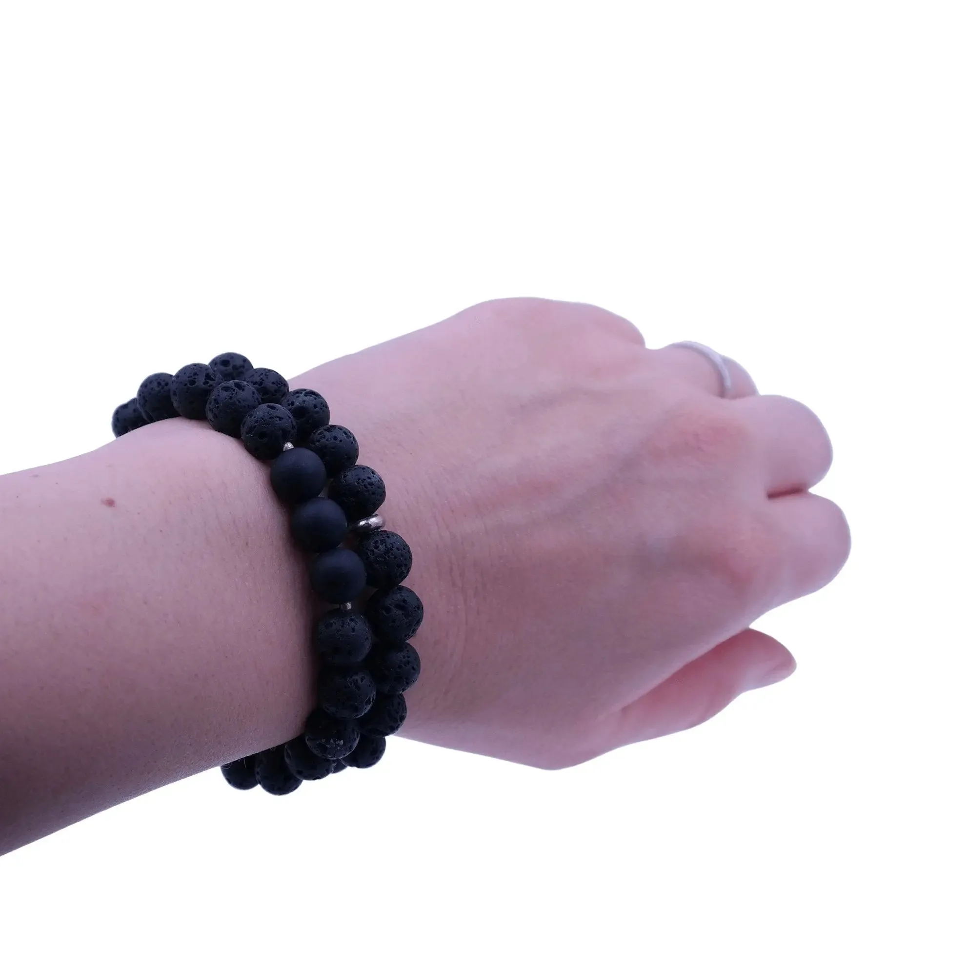 Onyx and Black Lava Protection Bracelet