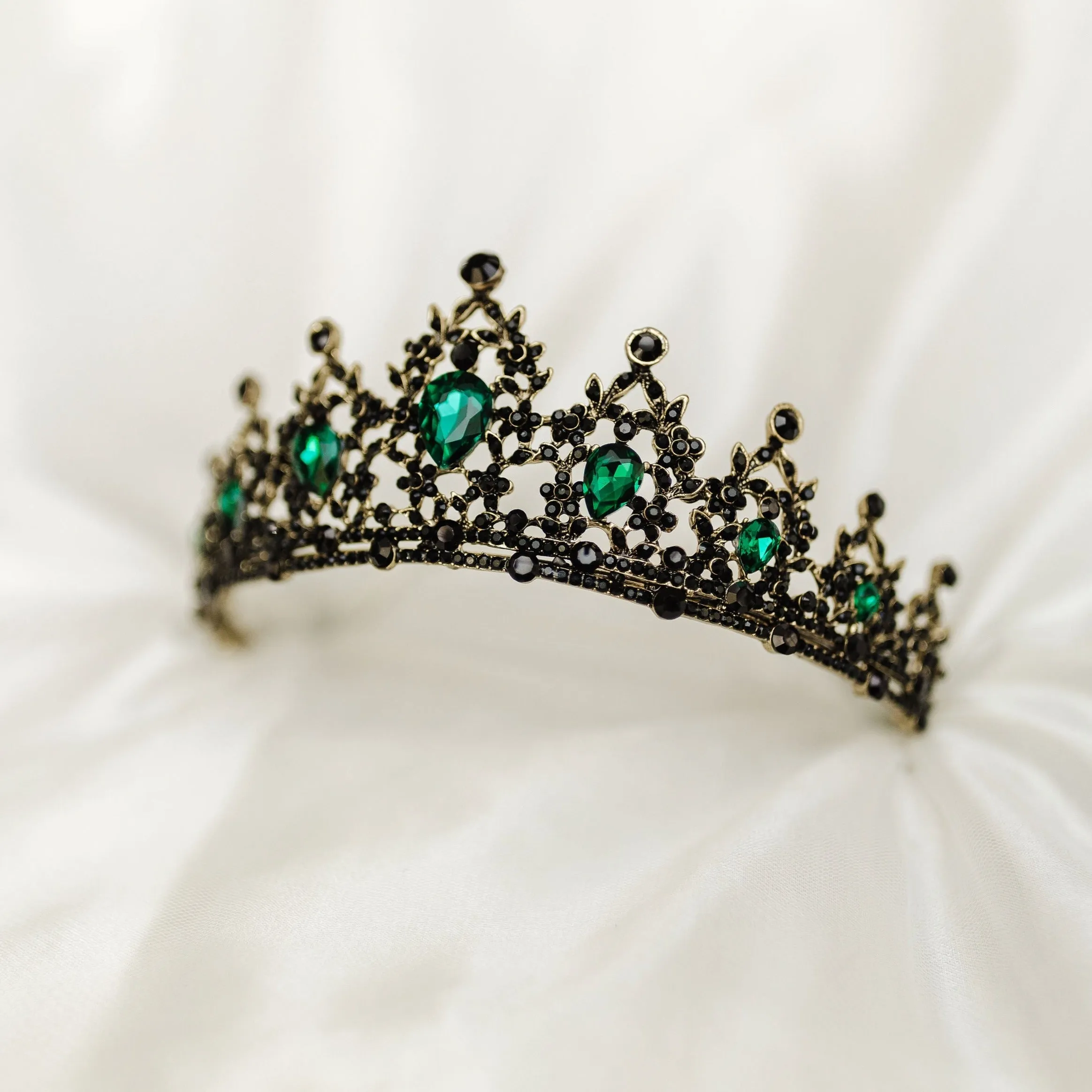 Ophelia's Tiara In Green, Black & Gold