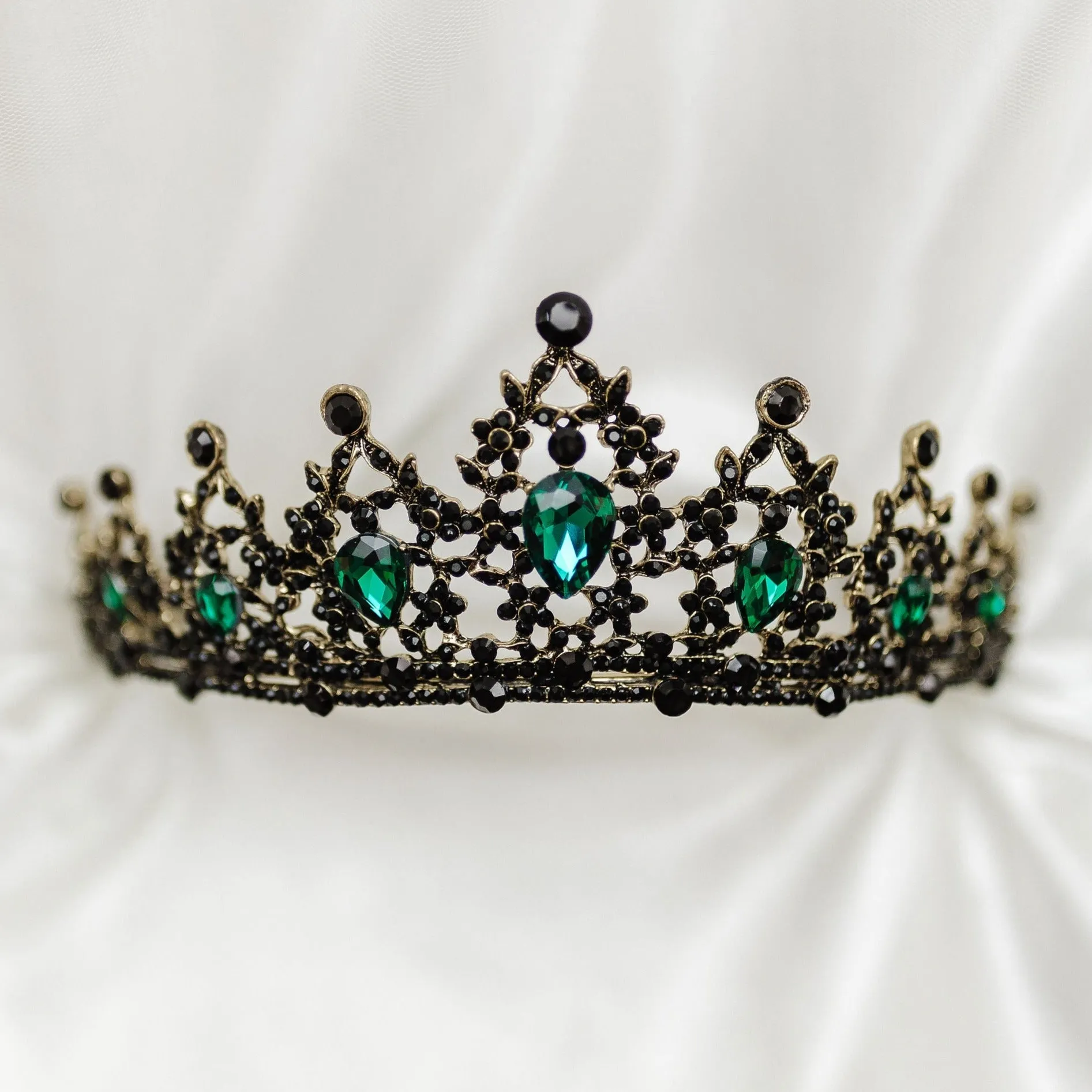 Ophelia's Tiara In Green, Black & Gold