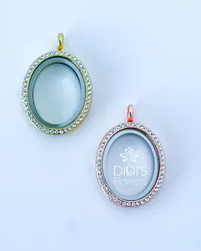 Oval Locket With Rhinestones