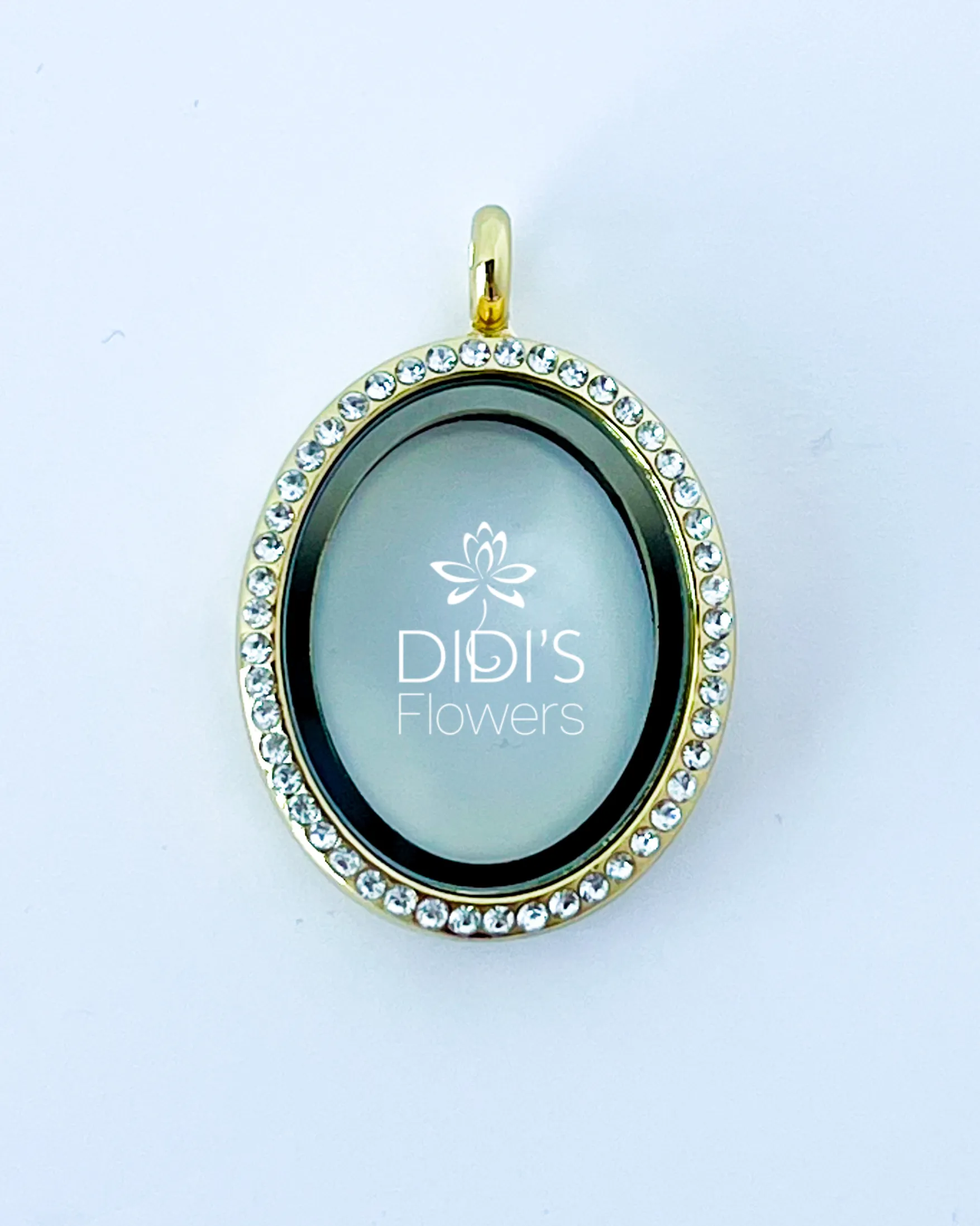 Oval Locket With Rhinestones