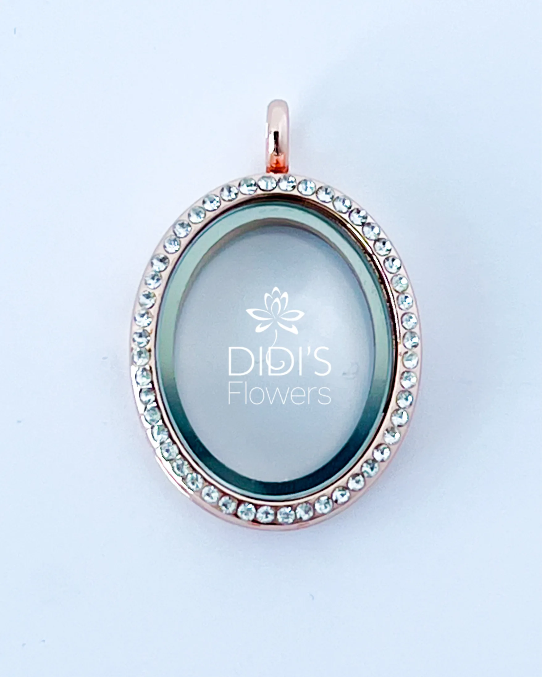 Oval Locket With Rhinestones