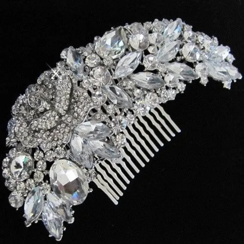 Paige Crystal Hair Comb Available in Gold, Silver & Rose Gold