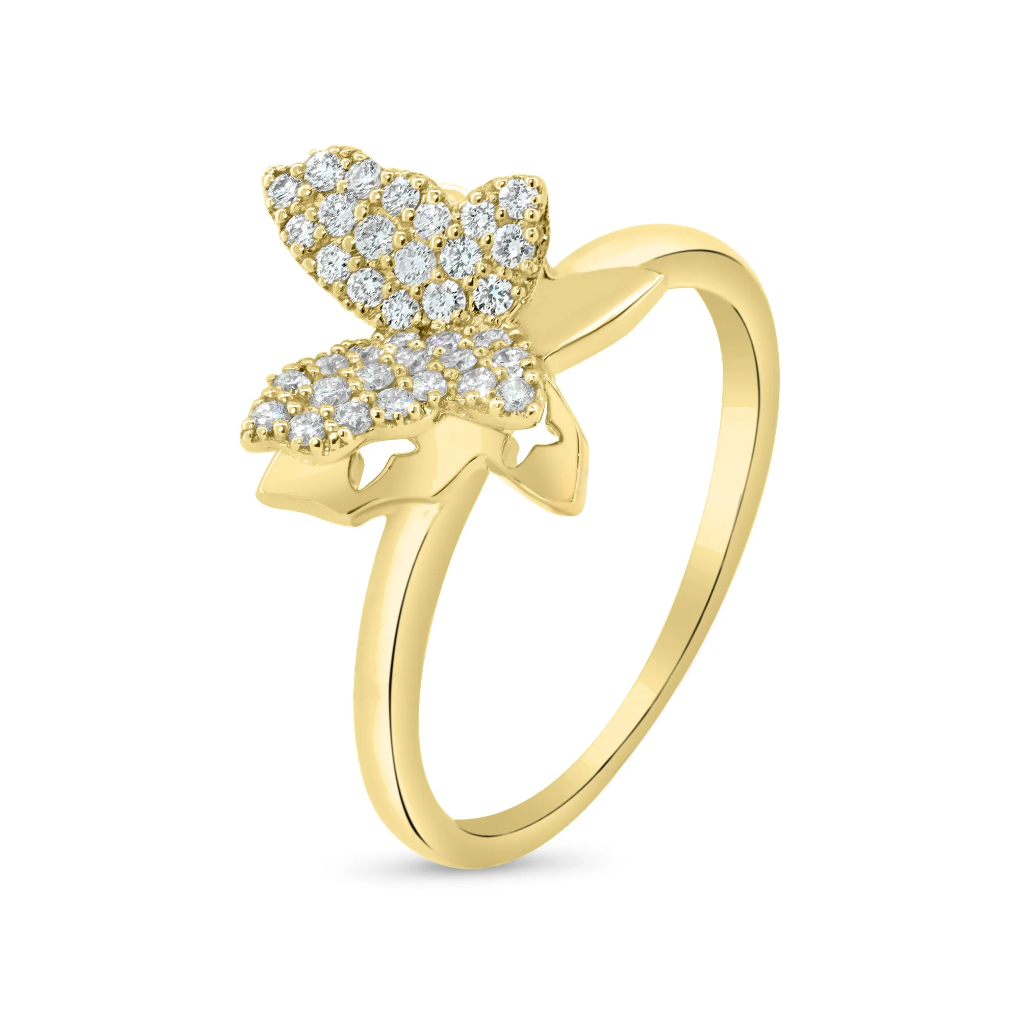 Pave Set 3-D Butterfly Diamond Necklace