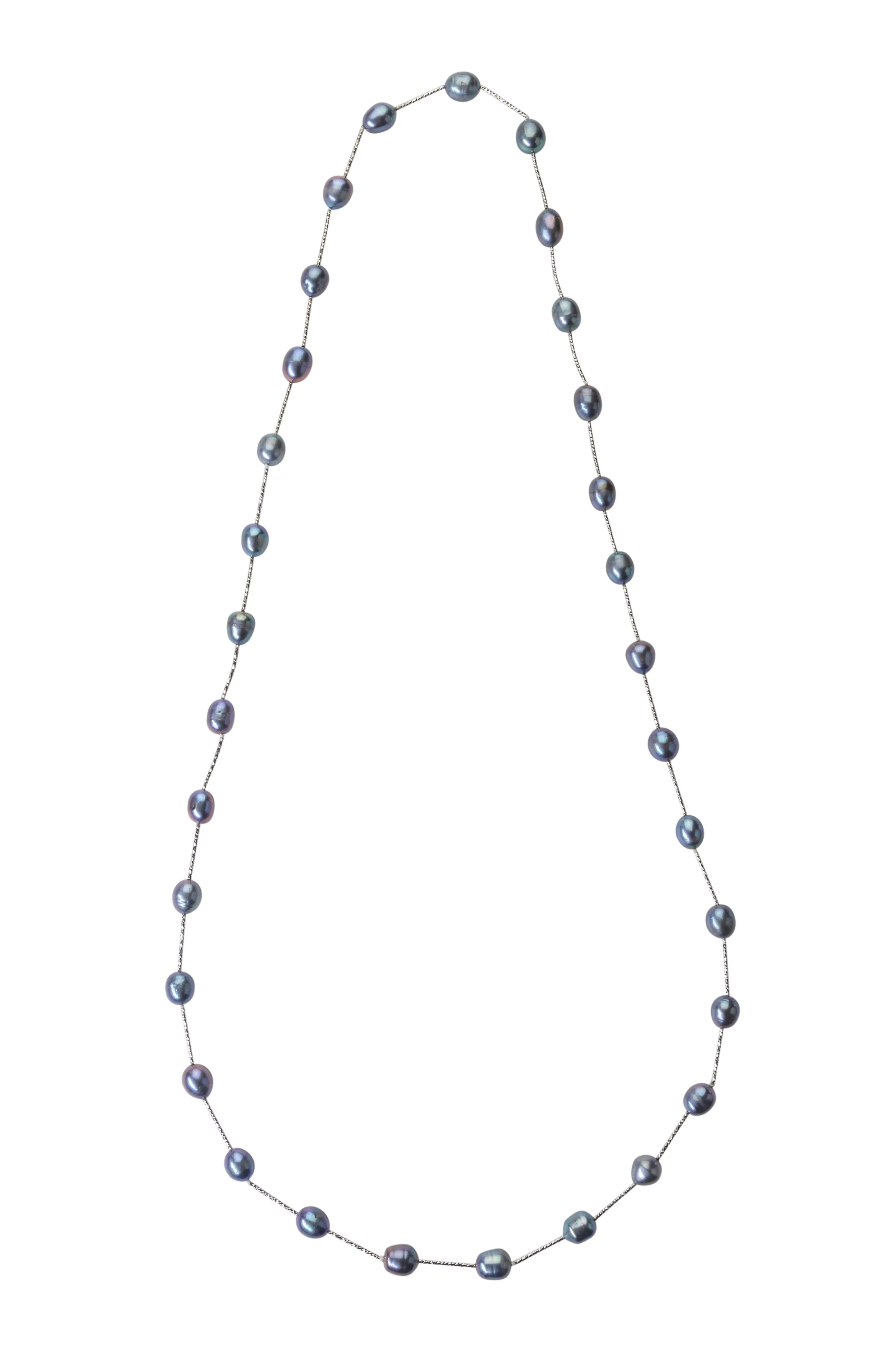 Pearl and stainless steel necklace
