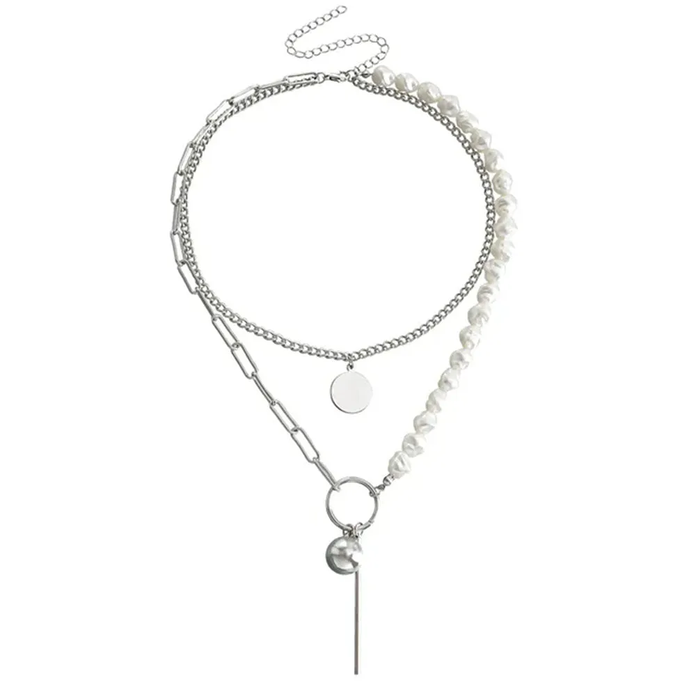 Pearl Layered Chain Necklace
