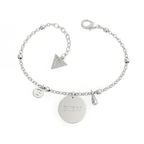 Peony Art Chain & Charms Silver Bracelet UBB29117-L