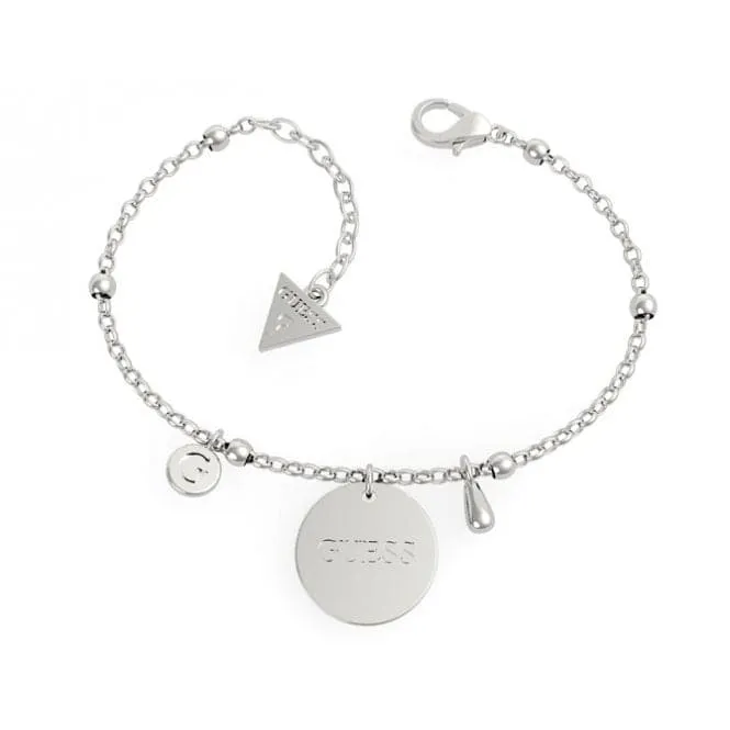 Peony Art Chain & Charms Silver Bracelet UBB29117-L