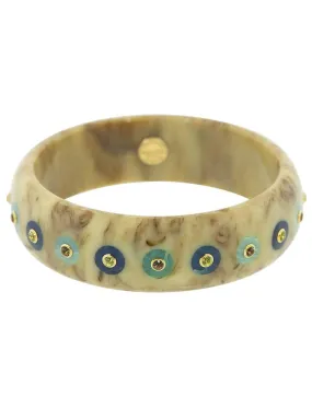Peridot Brown and Blue Bakelite Bangle