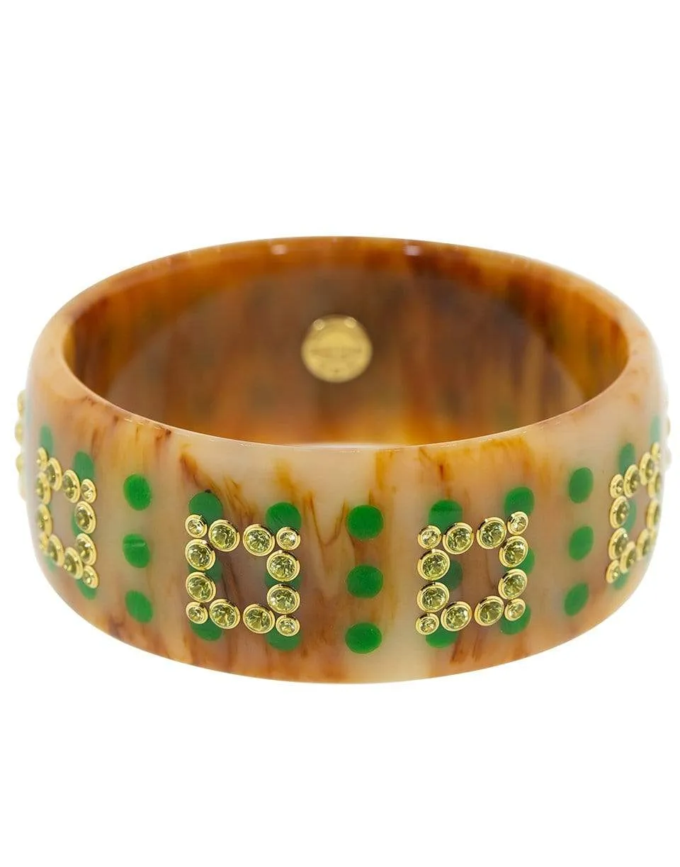Peridot Brown and Green Bakelite Bangle